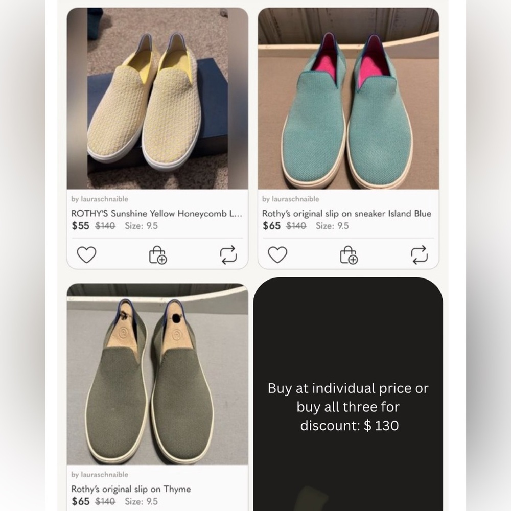 Right slip on sneaker bundle of 3